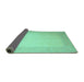 Sideview of Abstract Turquoise Contemporary Rug, con289turq