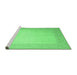 Sideview of Machine Washable Abstract Emerald Green Contemporary Area Rugs, wshcon289emgrn