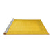 Sideview of Machine Washable Abstract Yellow Contemporary Rug, wshcon289yw