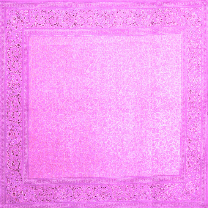 Square Machine Washable Abstract Purple Contemporary Area Rugs, wshcon289pur