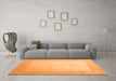 Machine Washable Abstract Orange Contemporary Area Rugs in a Living Room, wshcon289org