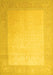 Machine Washable Abstract Yellow Contemporary Rug, wshcon289yw