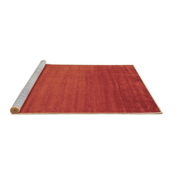 Sideview of Machine Washable Abstract Brown Contemporary Rug, wshcon28brn
