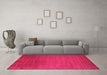 Machine Washable Abstract Pink Contemporary Rug in a Living Room, wshcon28pnk