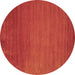 Round Abstract Brown Contemporary Rug, con28brn