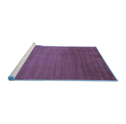 Sideview of Machine Washable Abstract Blue Contemporary Rug, wshcon28blu