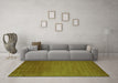 Machine Washable Abstract Green Contemporary Area Rugs in a Living Room,, wshcon28grn