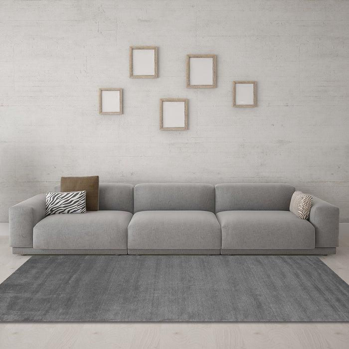 Machine Washable Abstract Gray Contemporary Rug in a Living Room,, wshcon28gry