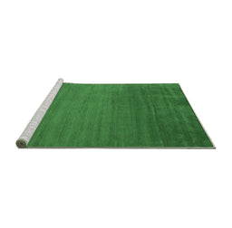 Sideview of Machine Washable Abstract Emerald Green Contemporary Area Rugs, wshcon28emgrn