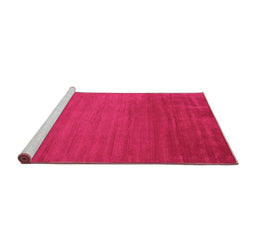 Sideview of Machine Washable Abstract Pink Contemporary Rug, wshcon28pnk