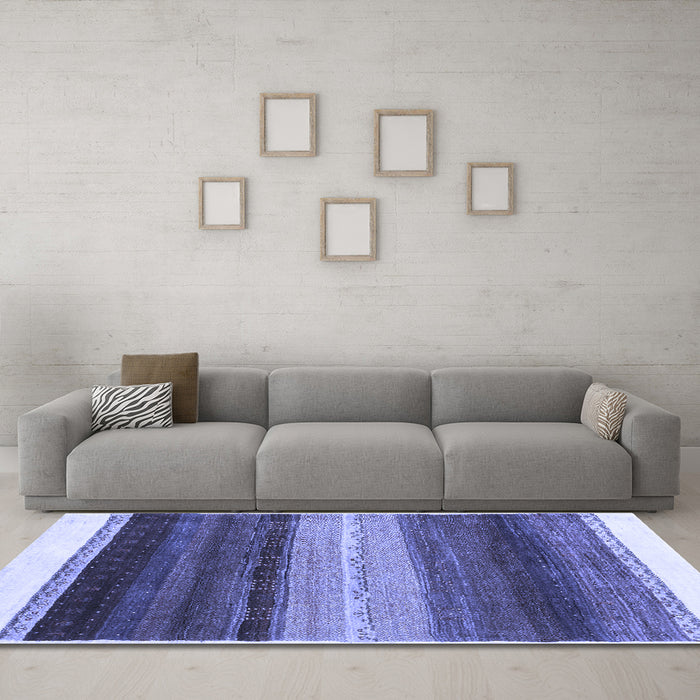 Machine Washable Abstract Blue Contemporary Rug in a Living Room, wshcon2900blu