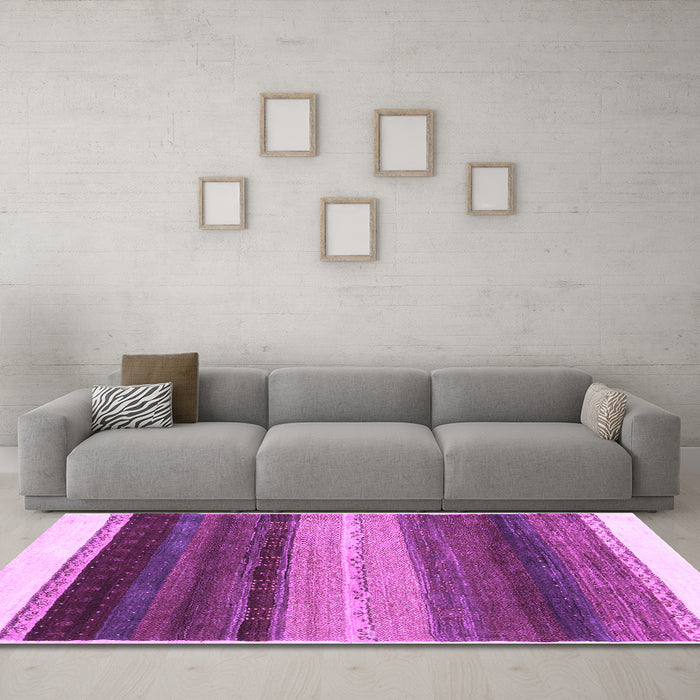 Machine Washable Abstract Purple Contemporary Area Rugs in a Living Room, wshcon2900pur