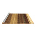 Sideview of Machine Washable Abstract Brown Contemporary Rug, wshcon2900brn