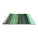 Sideview of Machine Washable Abstract Turquoise Contemporary Area Rugs, wshcon2900turq