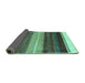 Sideview of Abstract Turquoise Contemporary Rug, con2900turq