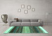 Machine Washable Abstract Turquoise Contemporary Area Rugs in a Living Room,, wshcon2900turq