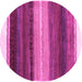 Round Abstract Pink Contemporary Rug, con2900pnk