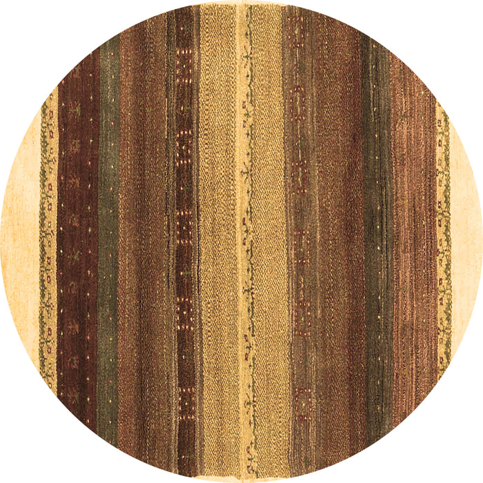 Round Abstract Brown Contemporary Rug, con2900brn