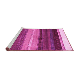 Sideview of Machine Washable Abstract Pink Contemporary Rug, wshcon2900pnk