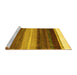 Sideview of Machine Washable Abstract Yellow Contemporary Rug, wshcon2900yw