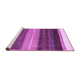 Sideview of Machine Washable Abstract Purple Contemporary Area Rugs, wshcon2900pur