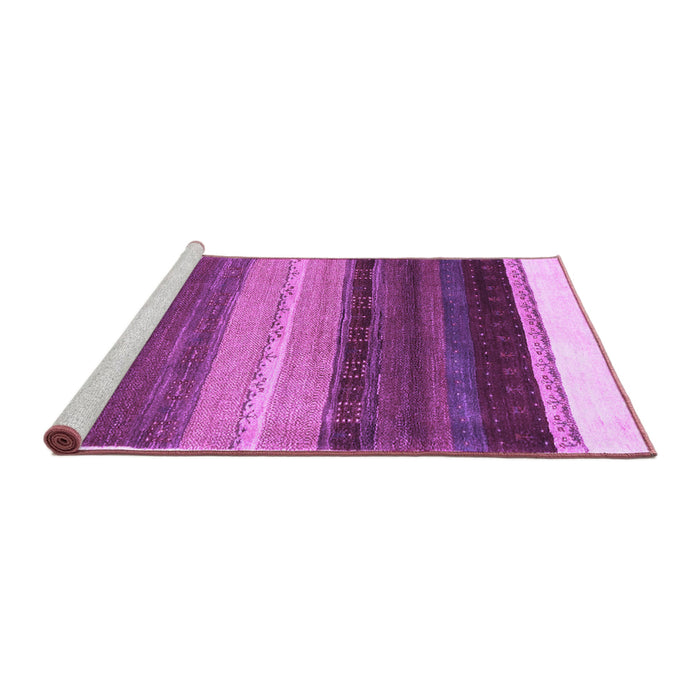 Sideview of Machine Washable Abstract Purple Contemporary Area Rugs, wshcon2900pur