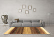 Machine Washable Abstract Brown Contemporary Rug in a Living Room,, wshcon2900brn