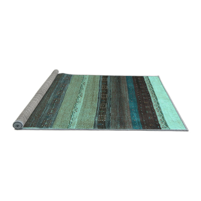 Sideview of Machine Washable Abstract Light Blue Contemporary Rug, wshcon2900lblu