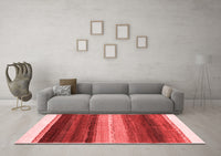 Machine Washable Abstract Red Contemporary Rug, wshcon2900red