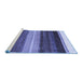 Sideview of Machine Washable Abstract Blue Contemporary Rug, wshcon2900blu