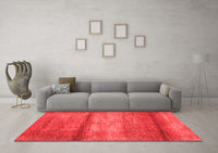 Machine Washable Abstract Red Contemporary Rug, wshcon2901red