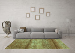 Machine Washable Abstract Turquoise Contemporary Area Rugs in a Living Room,, wshcon2901turq