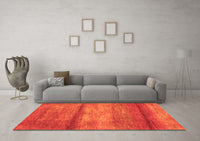 Machine Washable Abstract Orange Contemporary Rug, wshcon2901org