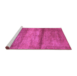 Sideview of Machine Washable Abstract Purple Contemporary Area Rugs, wshcon2901pur