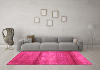 Machine Washable Abstract Pink Contemporary Rug, wshcon2901pnk