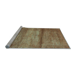 Sideview of Machine Washable Abstract Light Blue Contemporary Rug, wshcon2901lblu