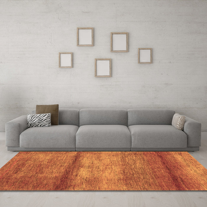 Machine Washable Abstract Brown Contemporary Rug in a Living Room,, wshcon2901brn