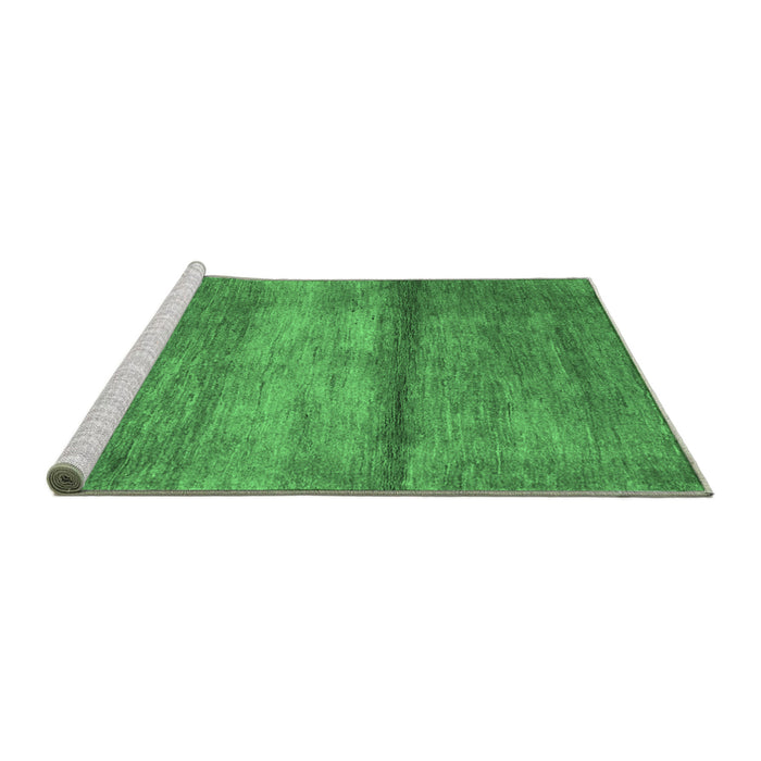 Sideview of Machine Washable Abstract Emerald Green Contemporary Area Rugs, wshcon2901emgrn