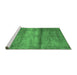 Sideview of Machine Washable Abstract Emerald Green Contemporary Area Rugs, wshcon2901emgrn