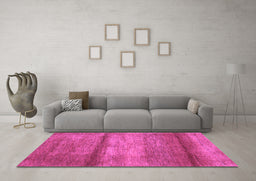 Machine Washable Abstract Purple Contemporary Area Rugs in a Living Room, wshcon2901pur