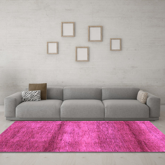 Machine Washable Abstract Purple Contemporary Area Rugs in a Living Room, wshcon2901pur