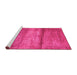 Sideview of Machine Washable Abstract Pink Contemporary Rug, wshcon2901pnk