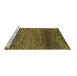 Sideview of Machine Washable Abstract Brown Contemporary Rug, wshcon2902brn