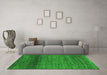 Machine Washable Abstract Green Contemporary Area Rugs in a Living Room,, wshcon2902grn