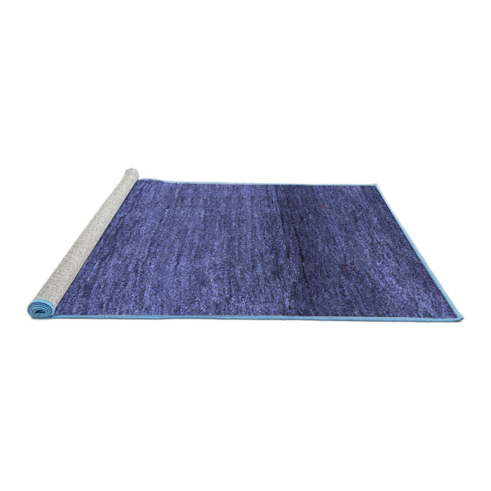 Sideview of Machine Washable Abstract Blue Contemporary Rug, wshcon2902blu