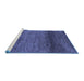 Sideview of Machine Washable Abstract Blue Contemporary Rug, wshcon2902blu