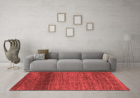 Machine Washable Abstract Red Contemporary Rug, wshcon2902red