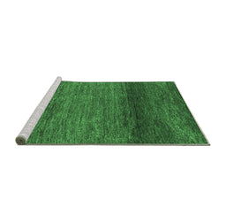 Sideview of Machine Washable Abstract Emerald Green Contemporary Area Rugs, wshcon2902emgrn