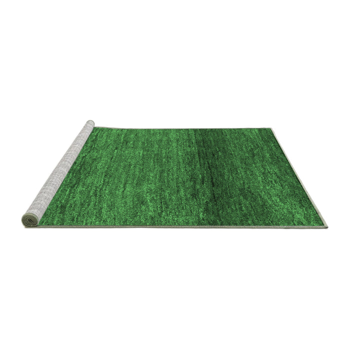 Sideview of Machine Washable Abstract Emerald Green Contemporary Area Rugs, wshcon2902emgrn