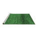 Sideview of Machine Washable Abstract Emerald Green Contemporary Area Rugs, wshcon2902emgrn